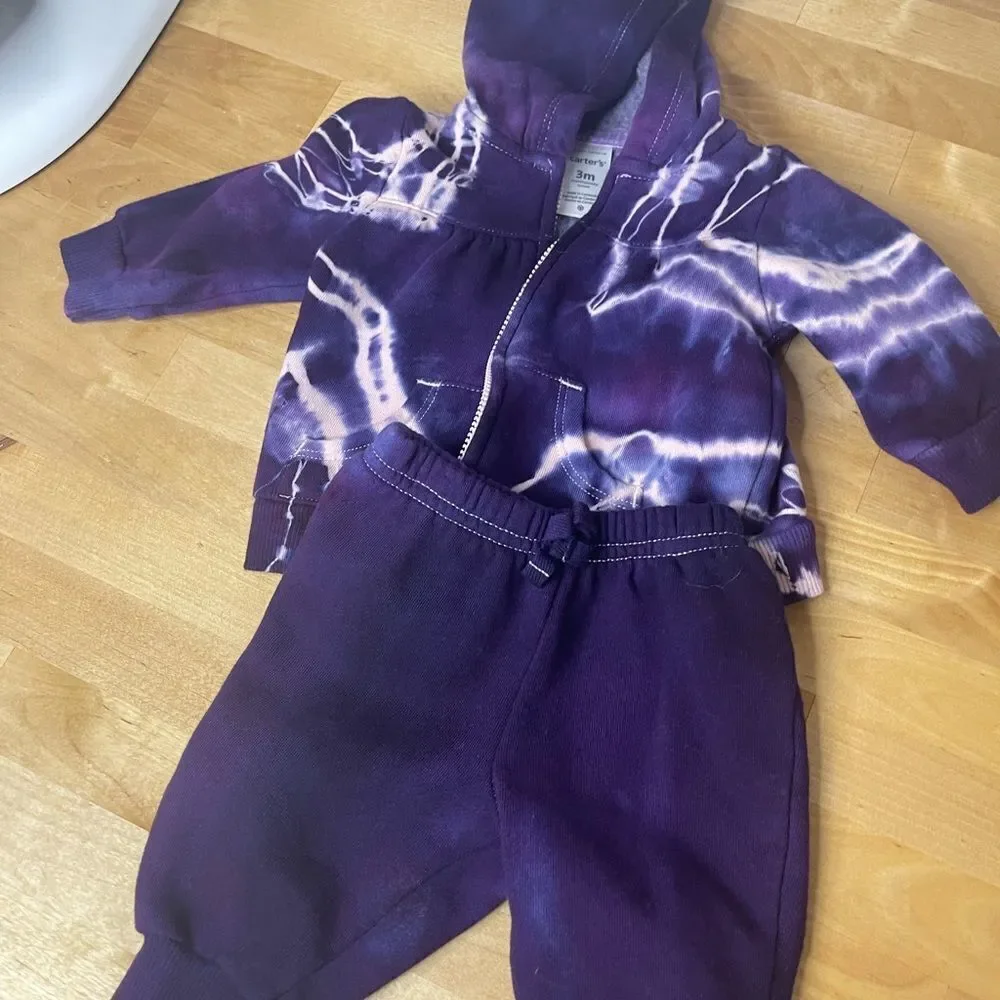 4- full outfits Hand dyed new baby girl outfit set